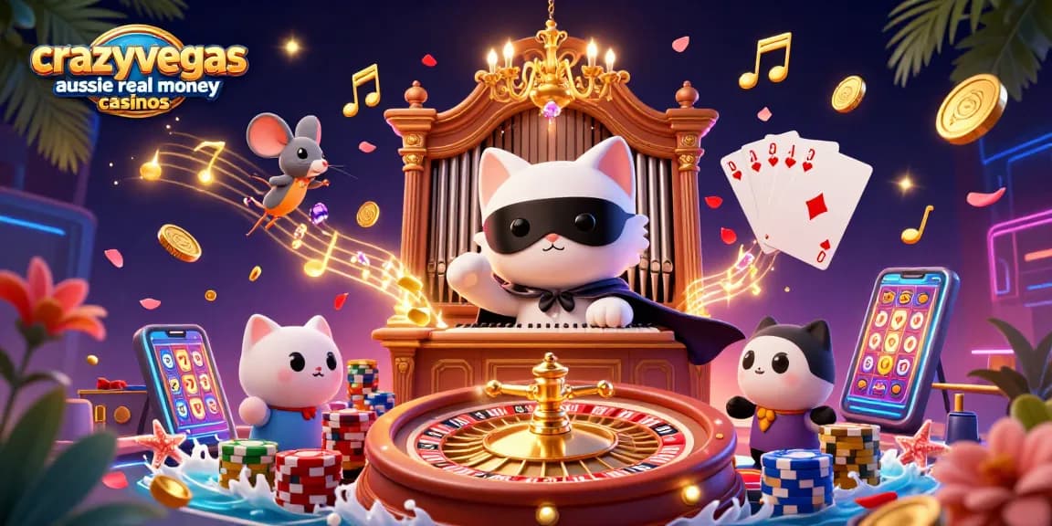 Experience the thrill of crazyvegas aussie real money casinos with charming characters and vibrant casino elements.