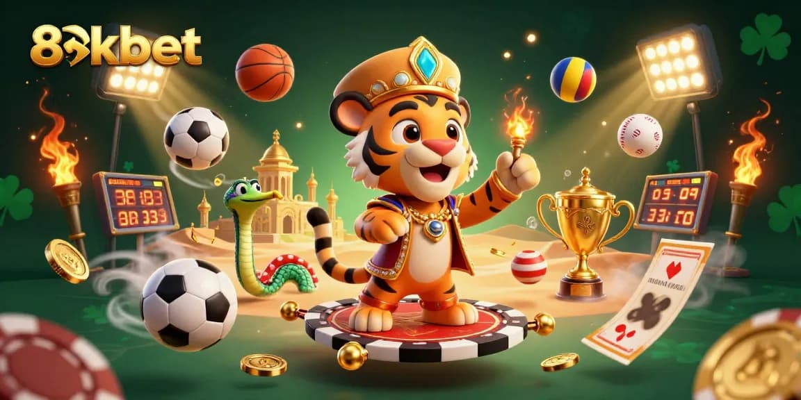 Engage in thrilling gameplay at 8xbet with a vibrant scene of a sultan on a magic carpet surrounded by sports elements.