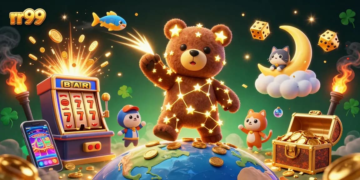 Play exciting games at rr99 with dazzling slot machines and an enchanting starry backdrop.