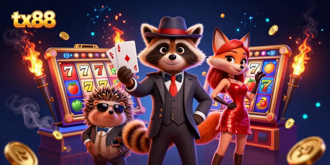 Engage with tx88's slot reels and characters for an exciting casino experience.