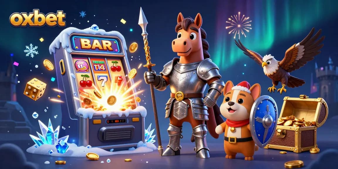 Experience epic wins with oxbet's lively 3D casino scene featuring vibrant characters and dynamic game elements.