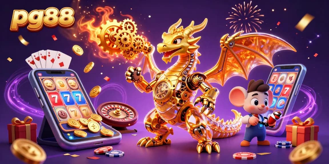 Play games at pg88 with vibrant slot visuals and fantastic golden dragon artwork.