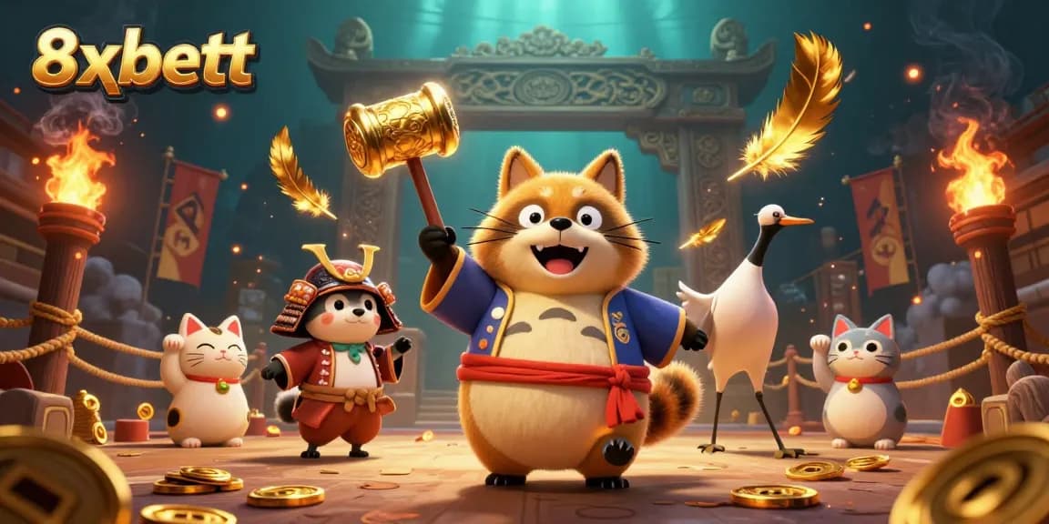 Play and win with 8xbett in a vibrant gaming world, featuring dynamic characters and immersive elements.