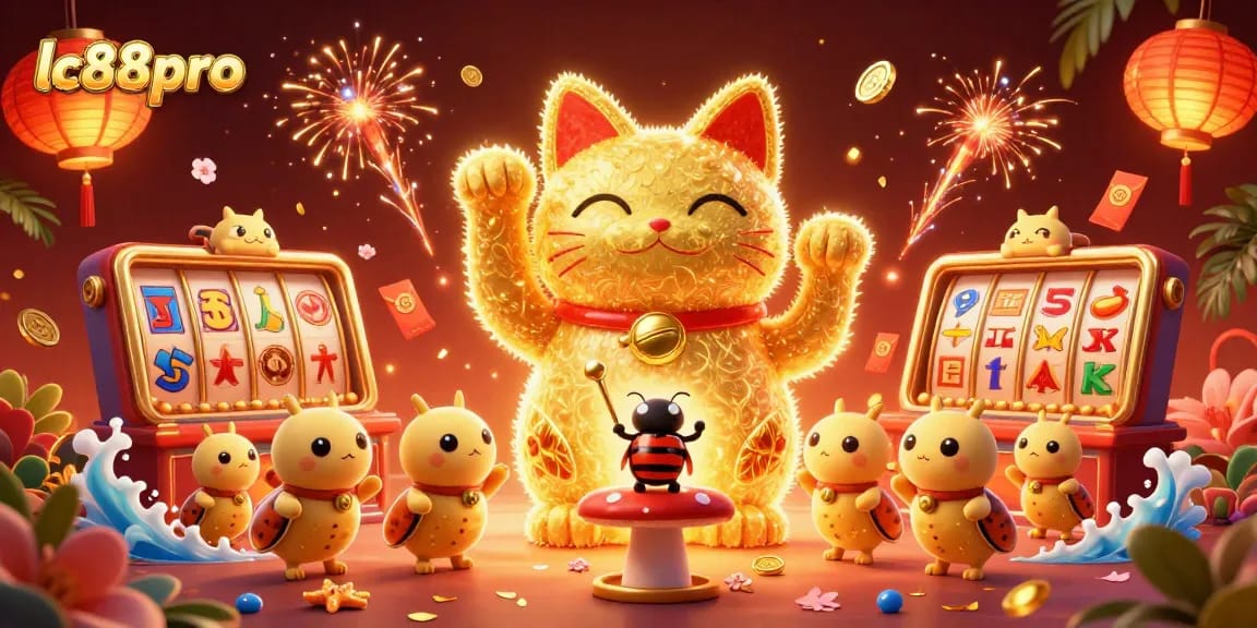 Experience exciting gaming with lc88pro's lucky cat and dynamic casino elements in vibrant 3D.