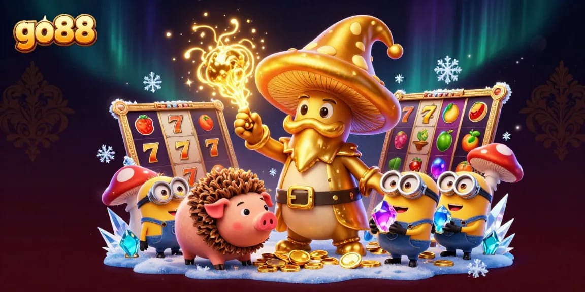 Experience go88's magical gaming world with vibrant slot machines and enchanting characters.