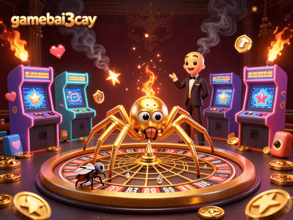Engage in thrilling action at gamebai3cay with a golden spider and a centipede croupier