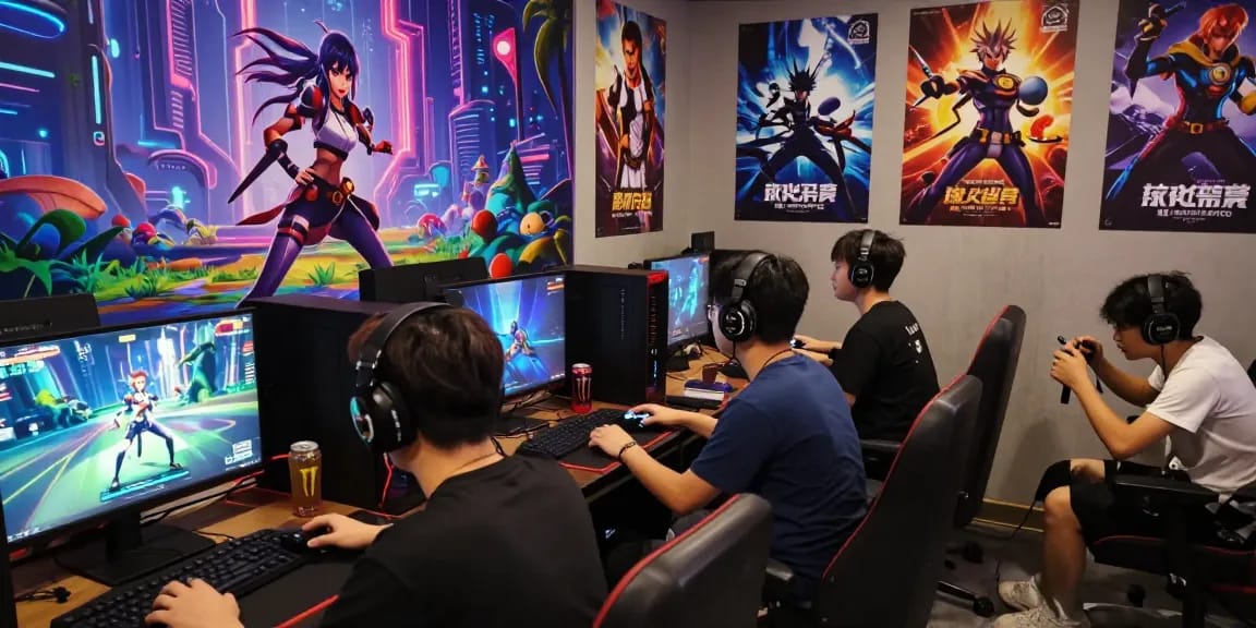 Engaged players immersed in a real ecchi game featuring dynamic female characters and vibrant environments, showcasing an exciting gaming atmosphere.