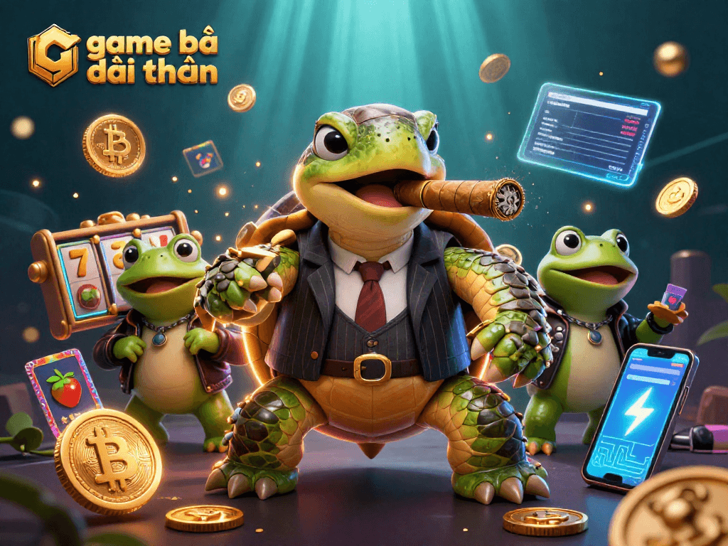 Experience thrilling game bài đổi thưởng with an immersive casino scene featuring unique 3D characters and game elements.