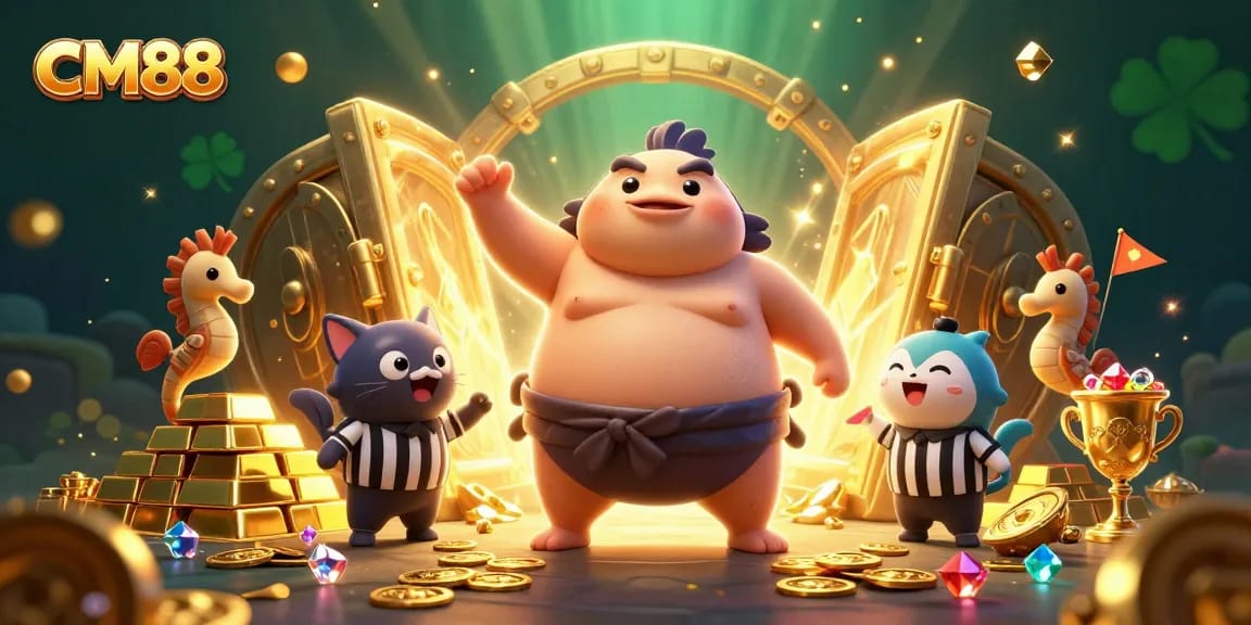Try your luck with CM88's vibrant gaming experience amidst treasure in an underwater casino scene.