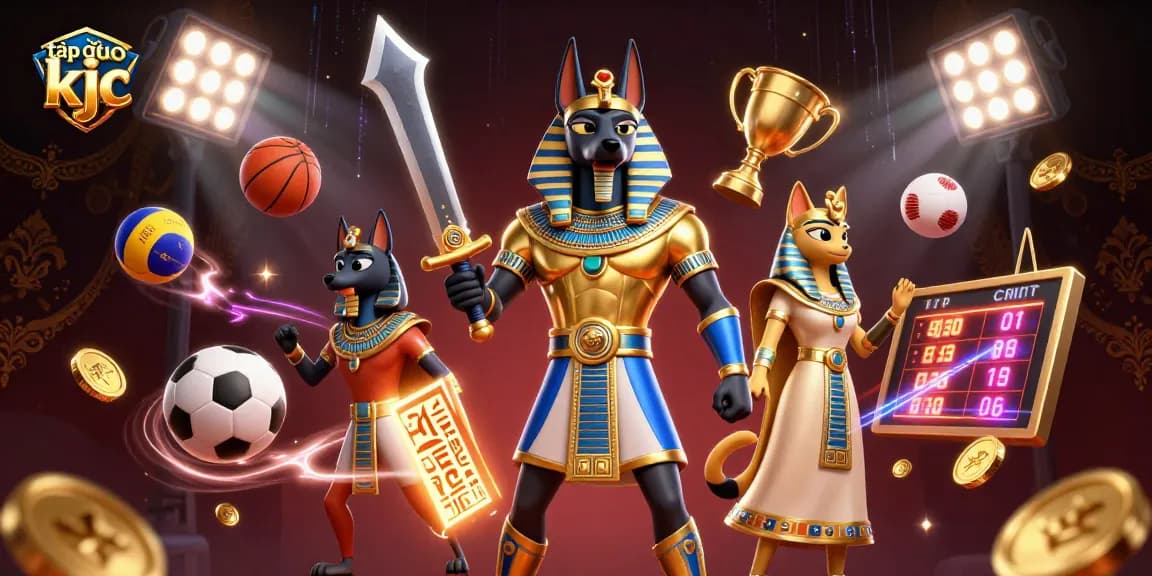 Experience thrilling gaming with tập đoàn kjc featuring ancient Egyptian themes and dynamic sports elements.