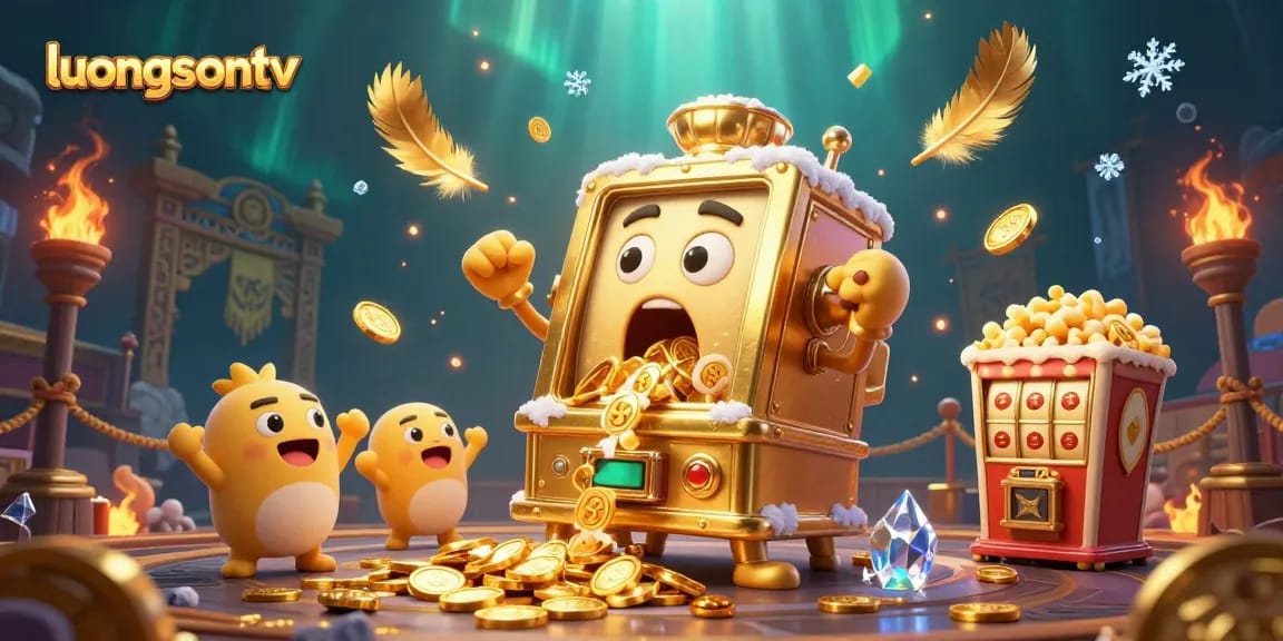 Join the excitement with luongsontv as slot machines celebrate victories with coins overflowing!