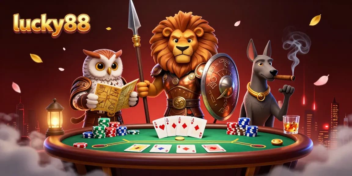 Experience the thrill of lucky88 in this dynamic casino scene with characters and engaging game elements.