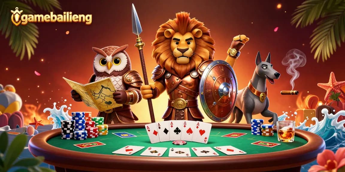 Engage with gamebailieng: Strategic 13 Cards gameplay featuring vibrant 3D elements and characters.