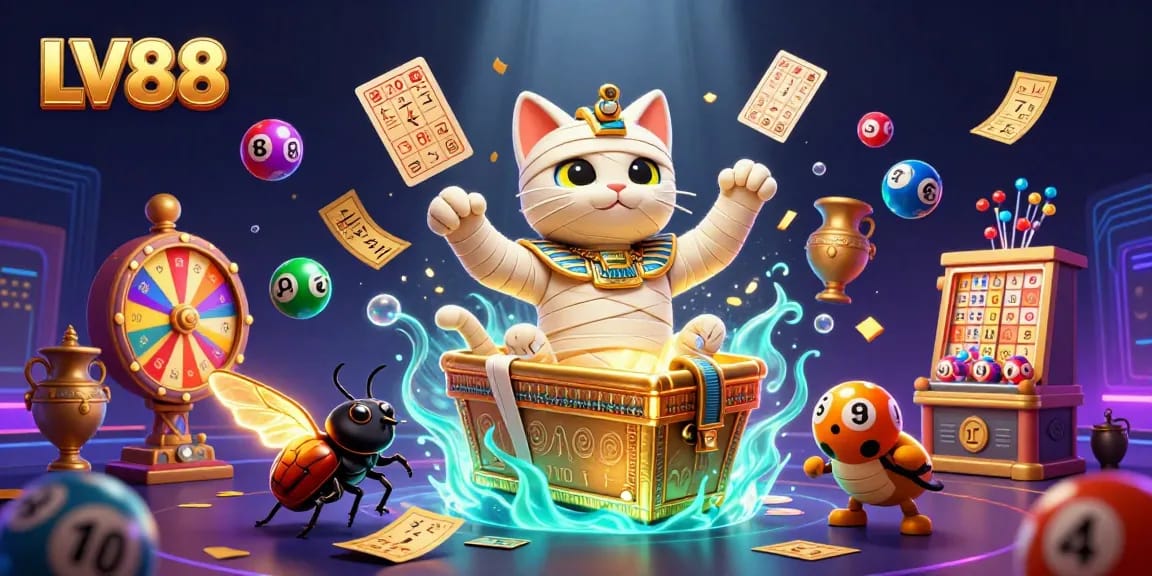 Experience thrilling gaming action at LV88 with a vibrant, dynamic casino scene.
