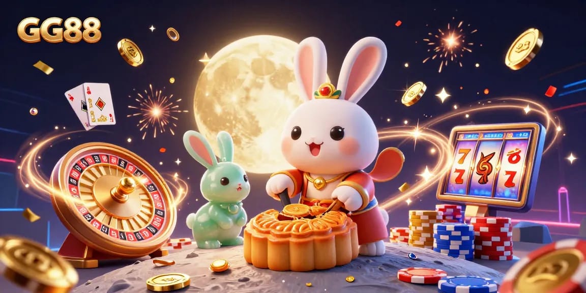 Join the excitement at GG88 with vibrant casino elements and rewards in a stunning digital illustration.