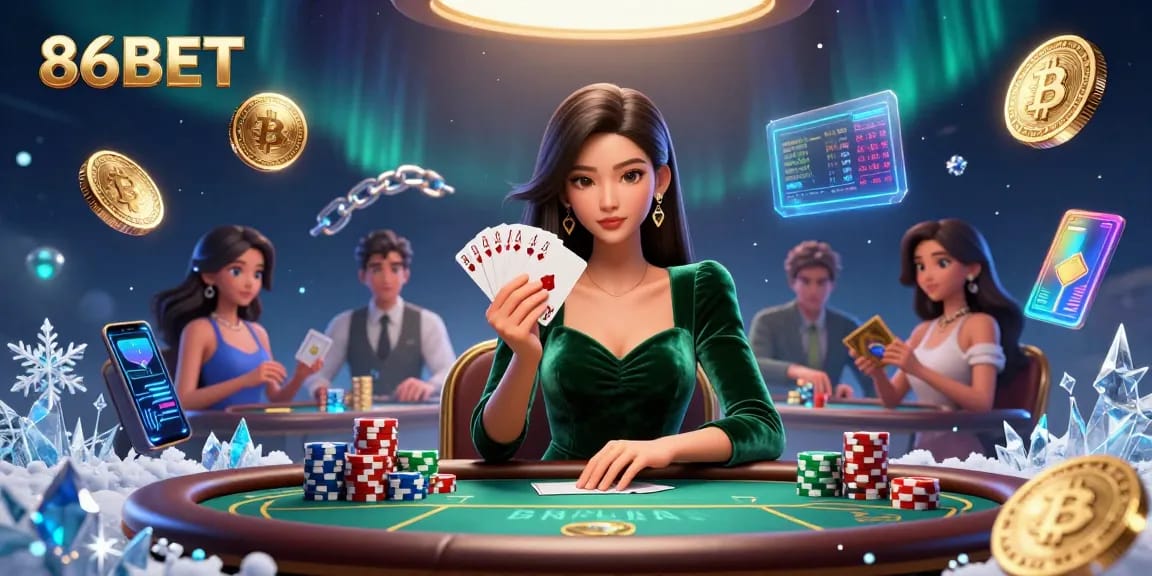Experience high-stakes gaming at 86BET with stunning visuals of strategic plays and crypto themes.