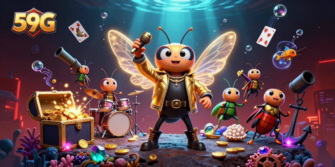 Engage with thrilling 59G casino gaming featuring unique 3D characters and rich underwater treasures.