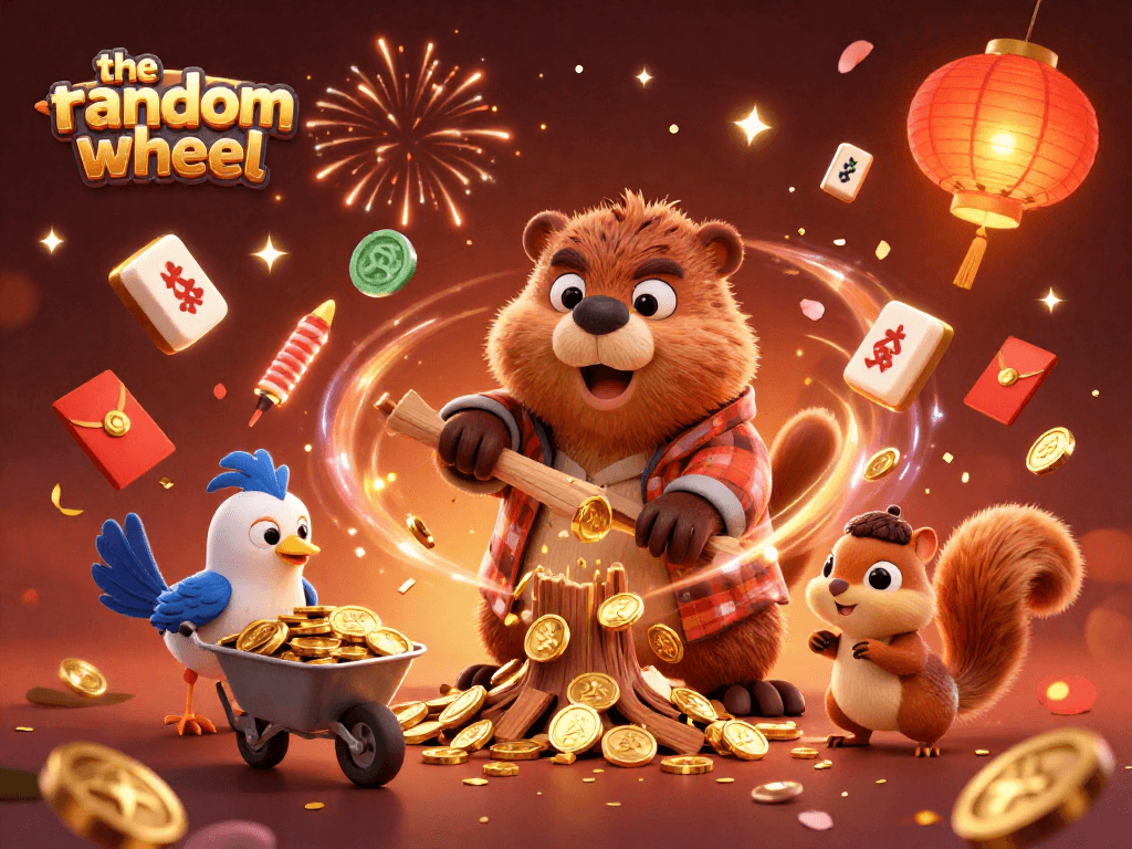 Spin the-random-wheel for thrilling gaming action as vibrant characters collect golden coins.