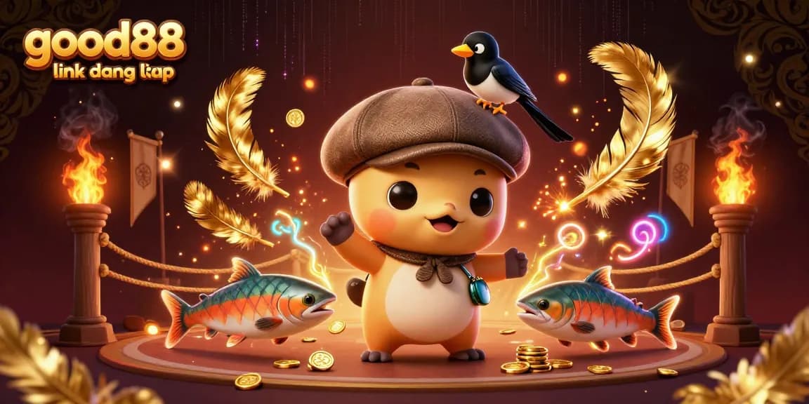 Experience exciting gaming moments with good88 link đăng nhập in this vibrant 3D casino illustration.