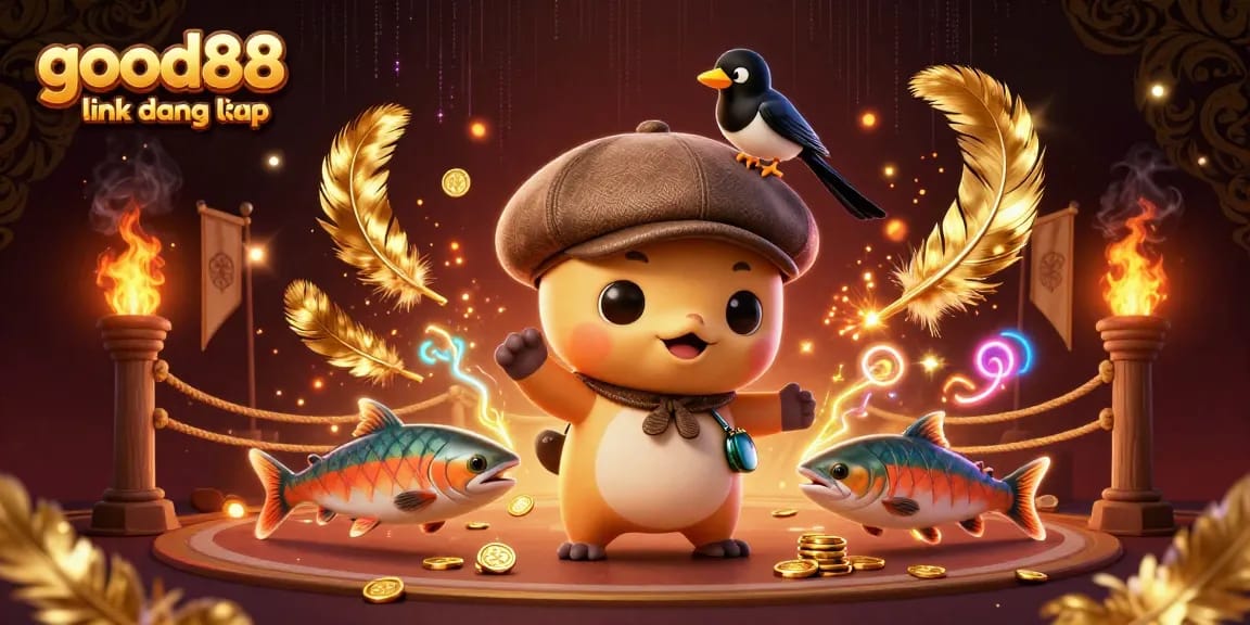 Experience exciting gaming moments with good88 link đăng nhập in this vibrant 3D casino illustration.
