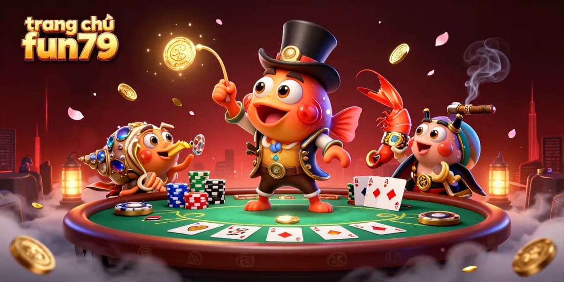 Capture the excitement of pagers at trang chủ fun79 with vibrant characters and casino elements