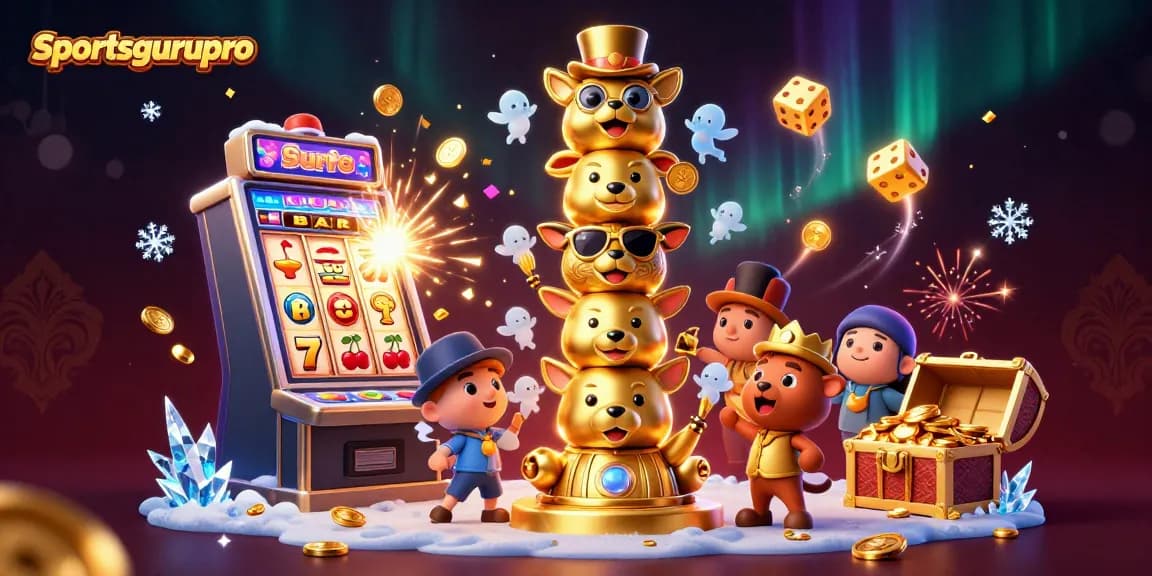 Experience sportsgurupro's vibrant casino scene with animated characters and jackpot excitement.