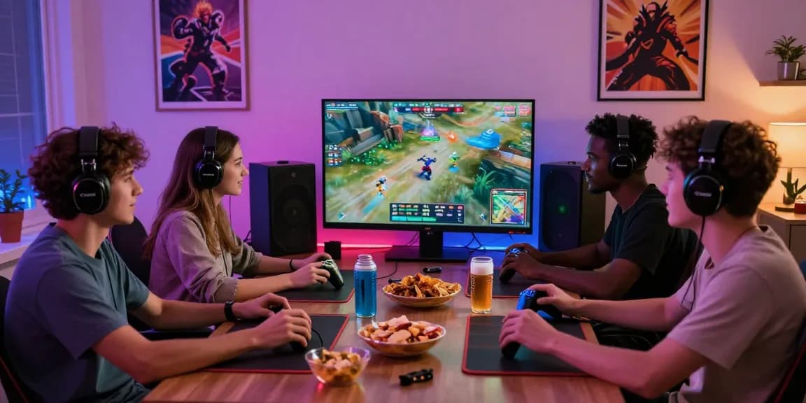 LUCK8 gaming session with friends, vibrant atmosphere and engaging gameplay.