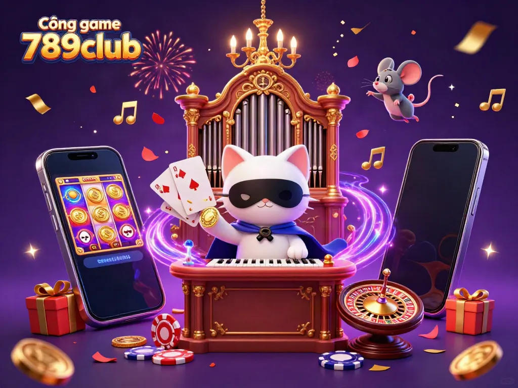 Experience the excitement at Cổng game 789club with dynamic gaming elements and animated characters in a casino setting.