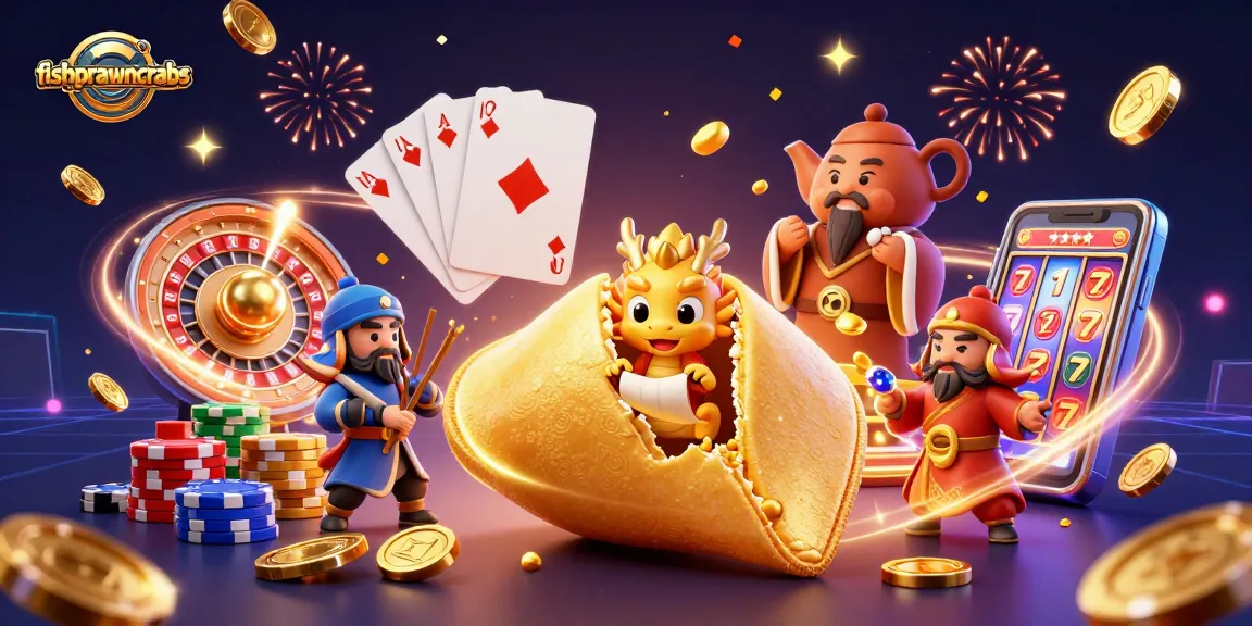 Engage in thrill with fishprawncrabs at a vibrant 3D casino scene filled with fortune and excitement.