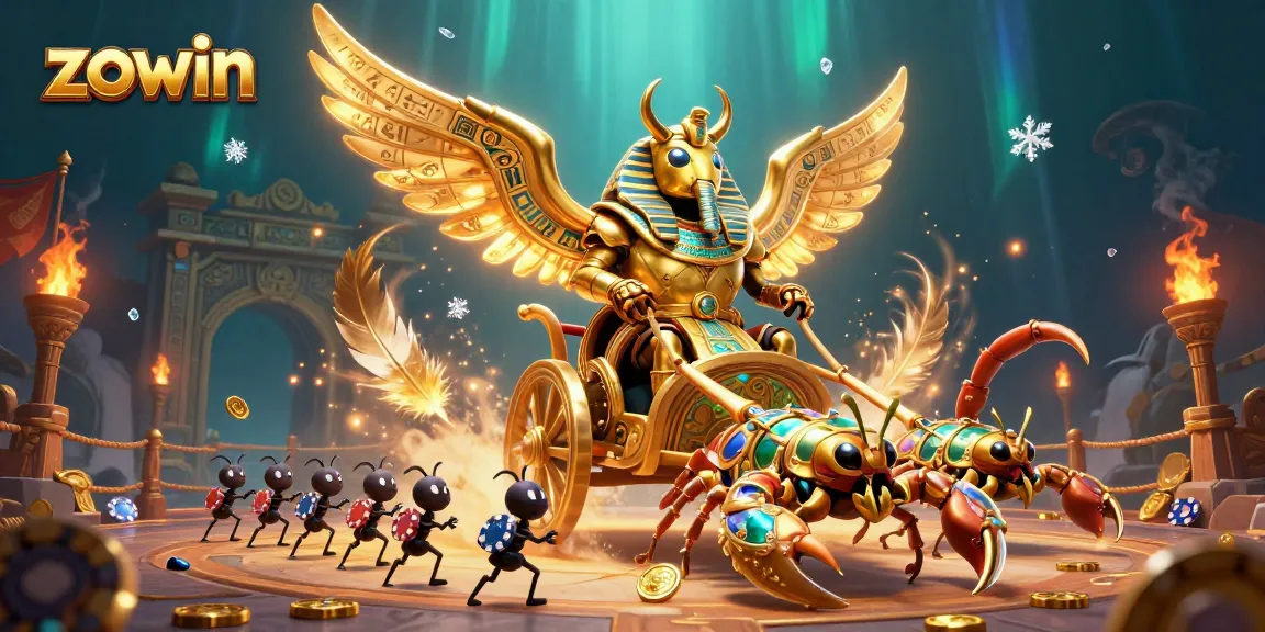 Zowin captivates players with immersive scenes featuring golden scarabs and thrilling games.
