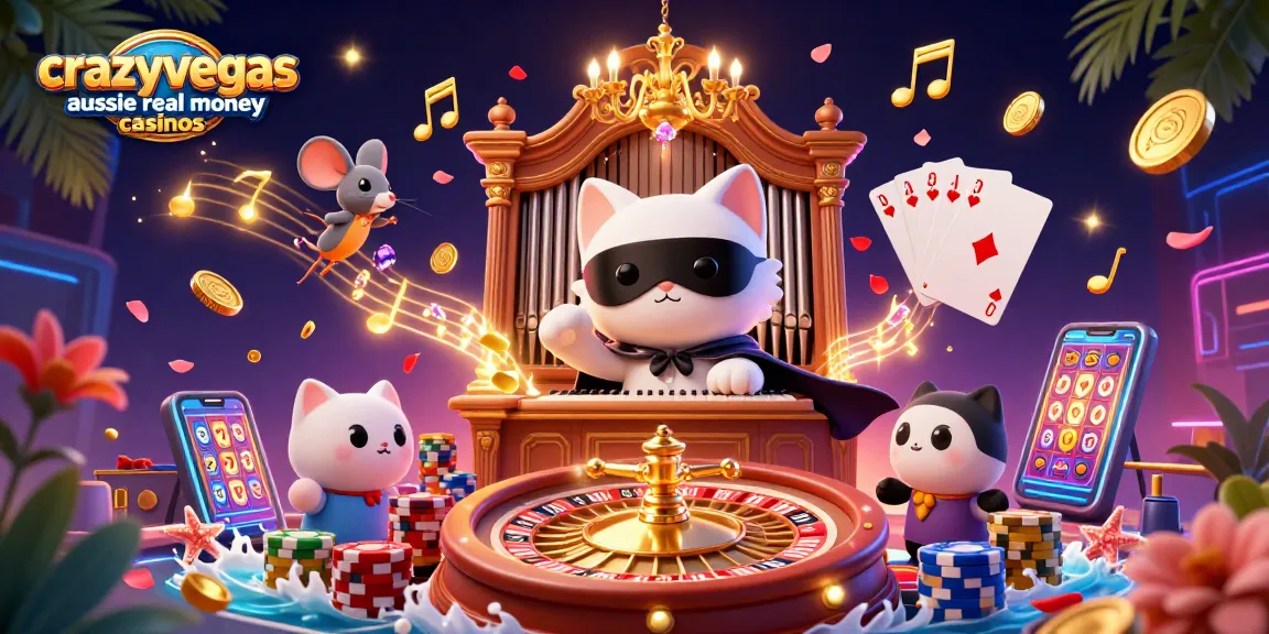 Experience the thrill of crazyvegas aussie real money casinos with charming characters and vibrant casino elements.