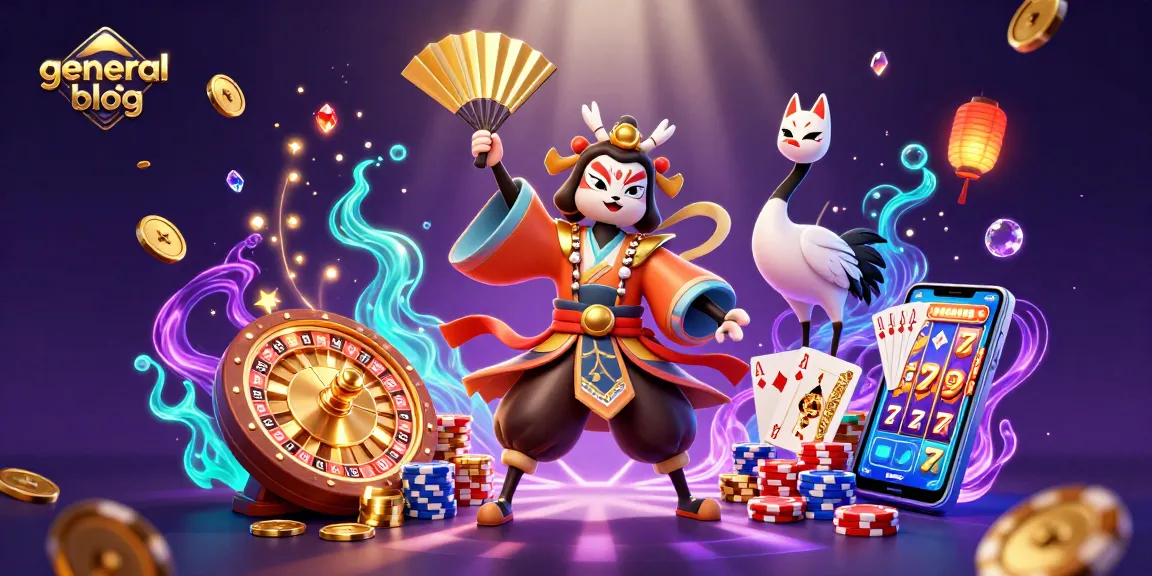 Experience the vibrant energy of a general blog at the casino, featuring a kabuki warrior and a lively scene.