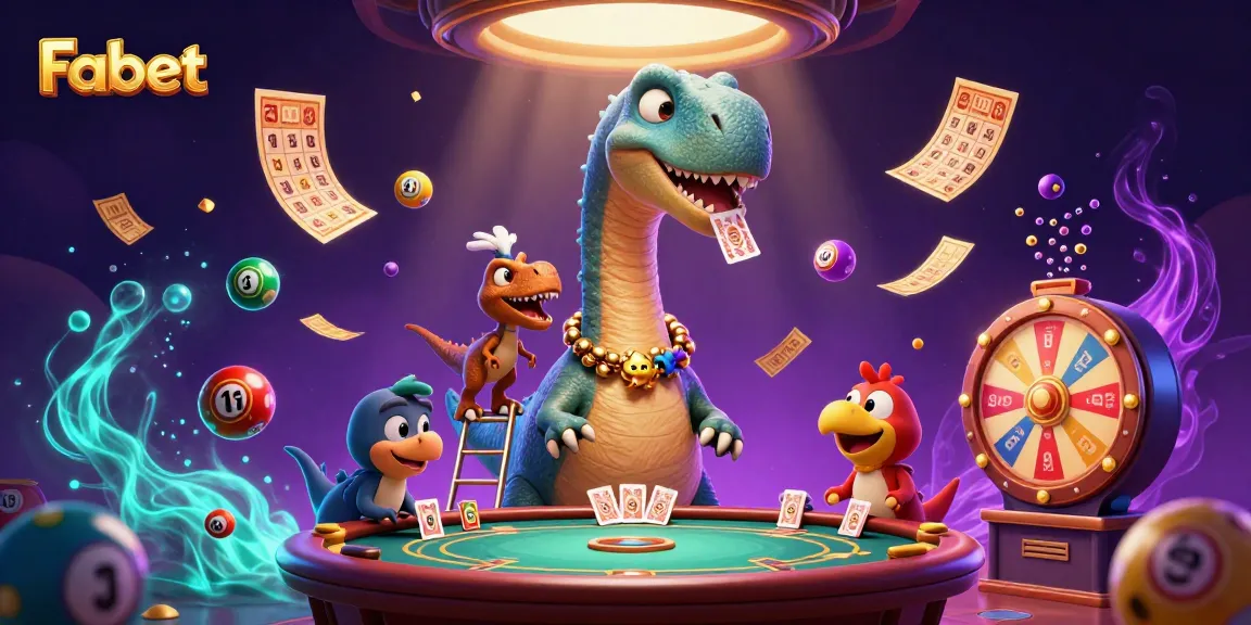 Experience Fabet's thrilling gaming adventure with a colossal brontosaurus and dynamic lottery elements.