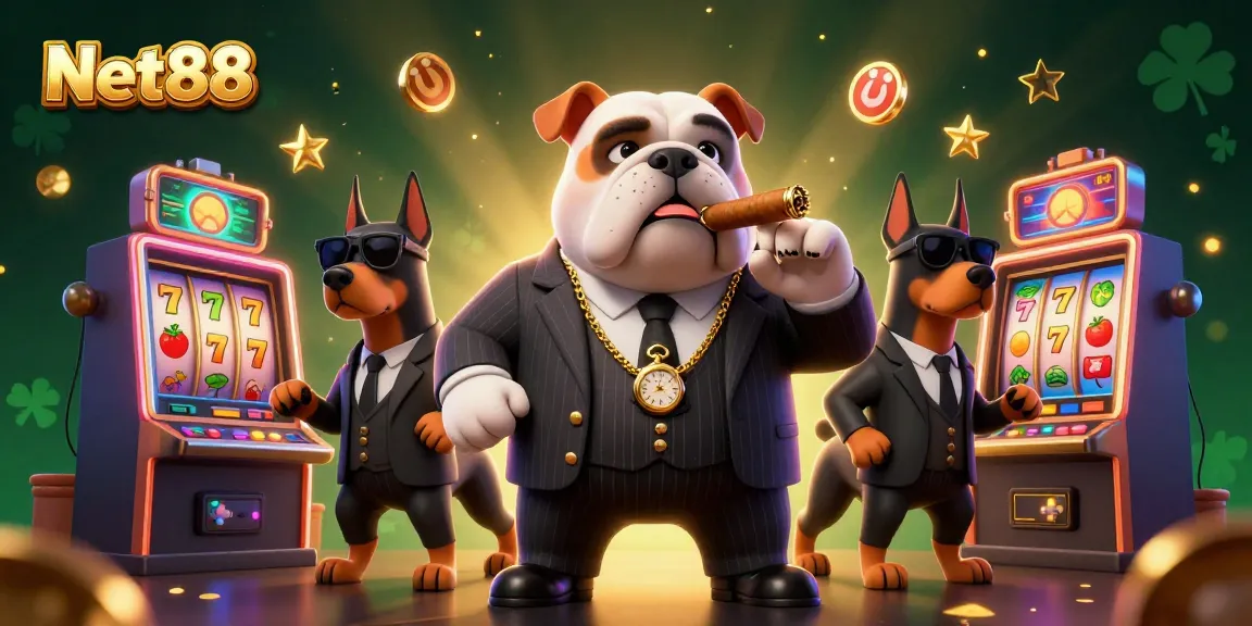 Experience Net88's thrilling slot gaming action with a charismatic mafia boss and his bodyguard entourage.