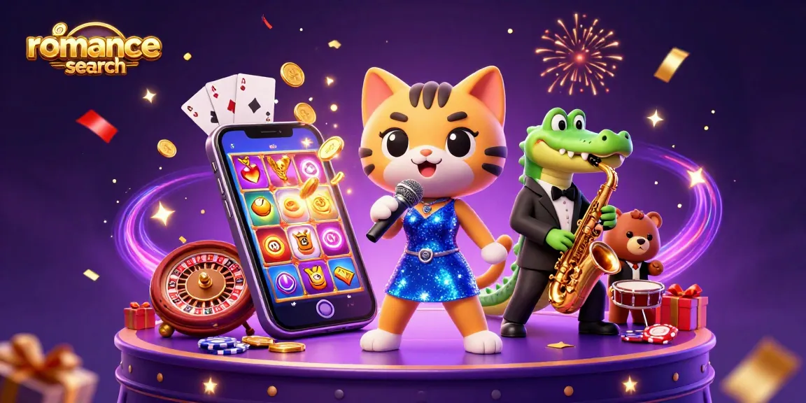 Engage with romance-search and celebrate winning spins with our stunning 3D casino characters amidst vibrant game elements.