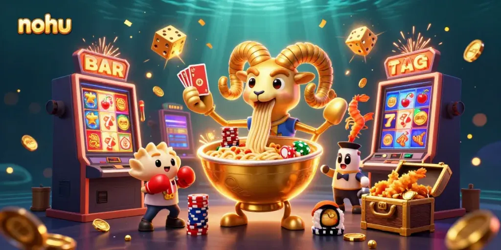 Experience the thrill of nohu with exciting slot machines and animated casino characters.