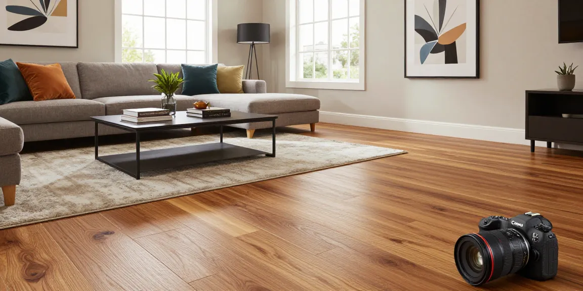 Stylish living room with engineered wood for modern interiors, showcasing design elements like colorful cushions and natural light.
