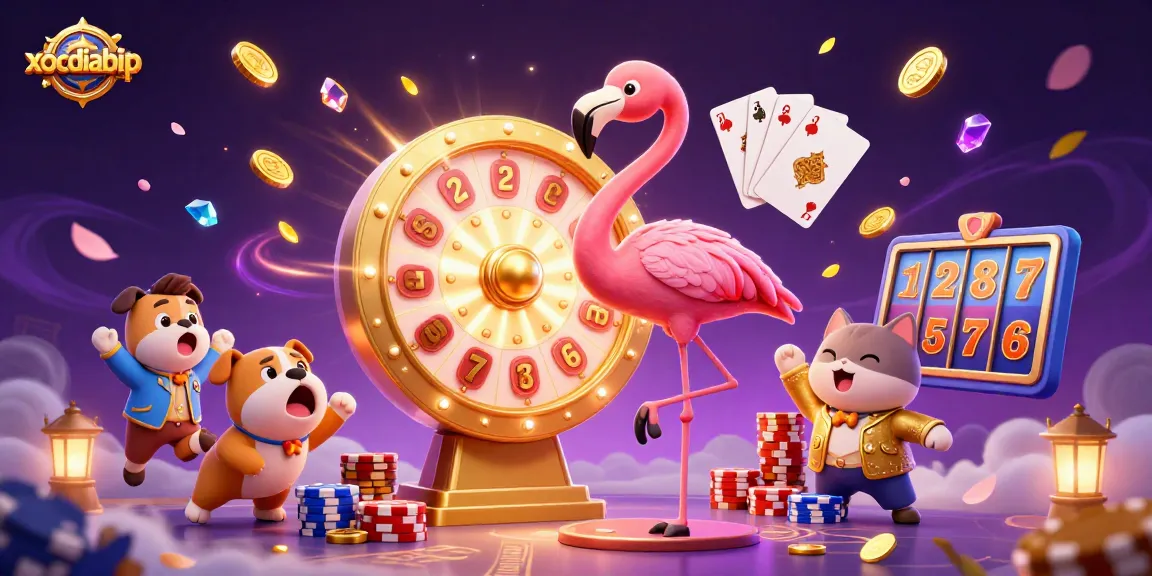 xocdiabip invites players to experience thrilling wins with an animated game show featuring vibrant characters and rich casino elements.