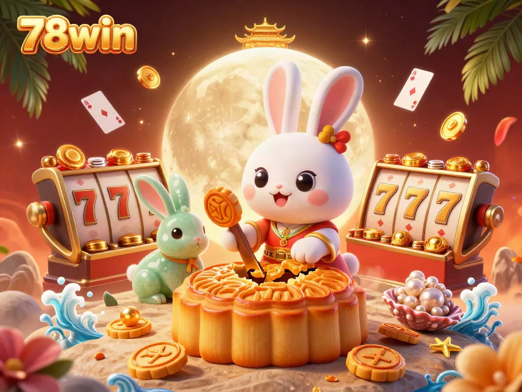 Engage with 78win’s colorful casino scene featuring vibrant slot reels and playful characters.