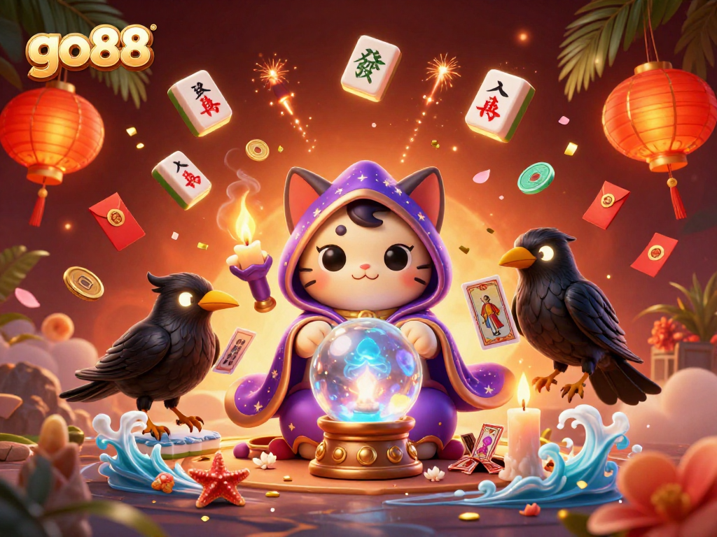 Engage with go88's vibrant 3D casino scene showcasing fortune, luck, and mystic charm.