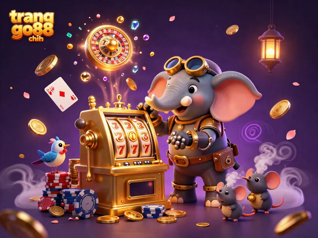 Experience the excitement of trang go88 chính with vibrant 3D characters and casino elements in action.