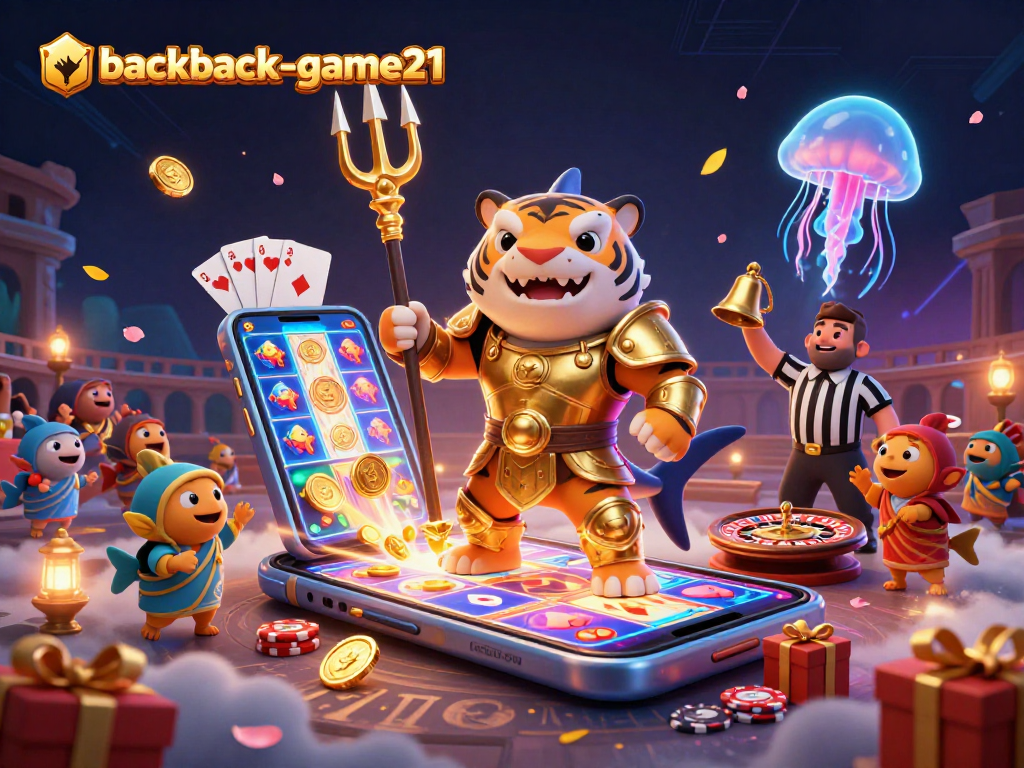 Engage with blackjack-game21 through a thrilling underwater casino scene featuring a golden shark gladiator.