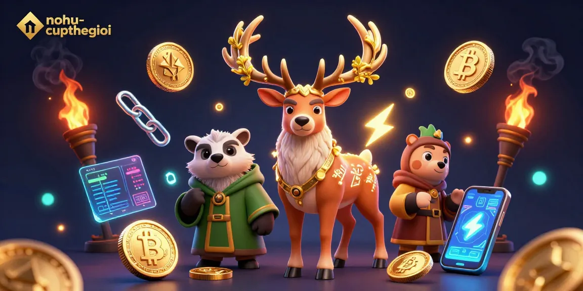 Engage with the mystical nohu-cupthegioi casino scene showcasing vibrant fantasy elements and cryptocurrencies.
