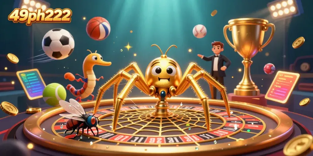 Experience thrilling bets with 49ph222 in a vibrant casino scene filled with action and excitement.