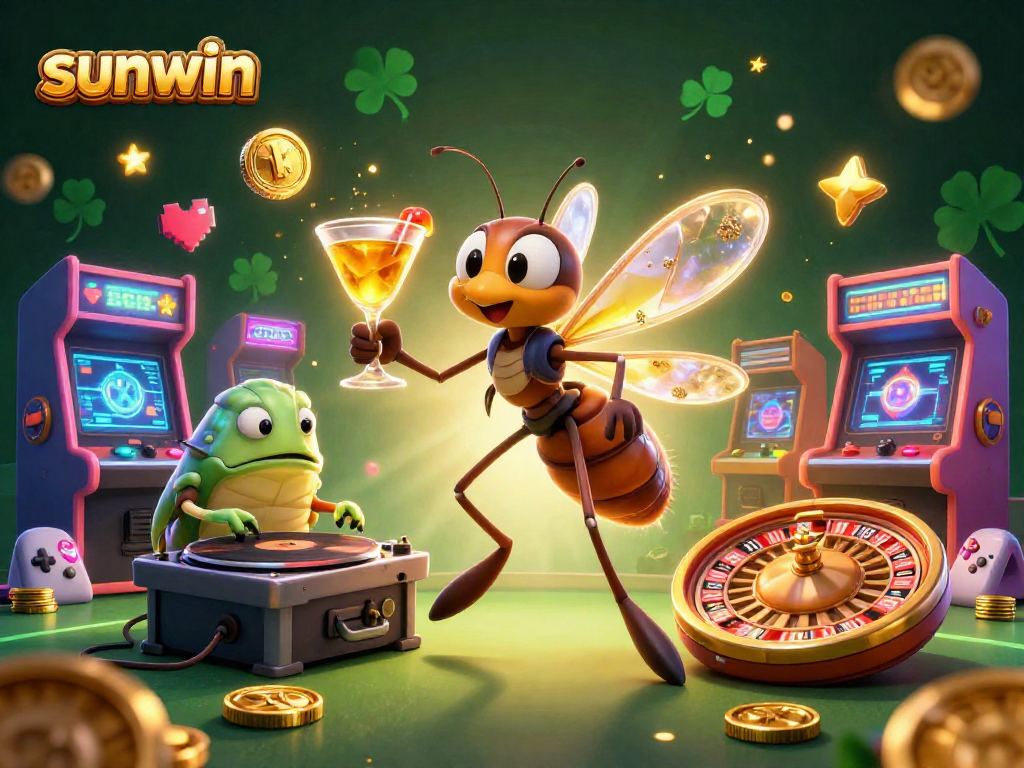 Experience the excitement of sunwin with vibrant characters set in a dynamic casino atmosphere.