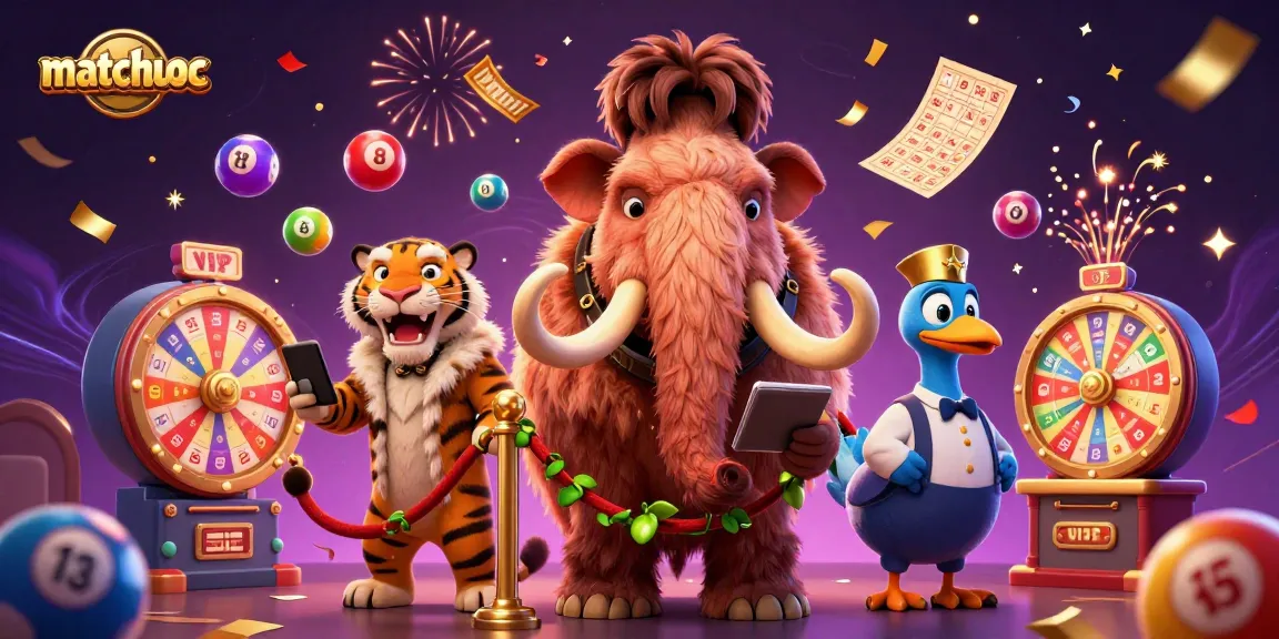 Engage with matchuoc's vibrant lottery scene featuring a mammoth bouncer and dynamic lottery elements.