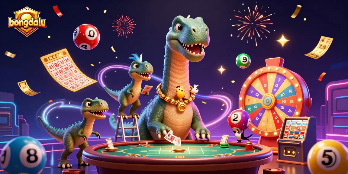 Bongdalu's unique 3D casino scene showcases lively characters, dynamic lottery elements, and vibrant celebration.