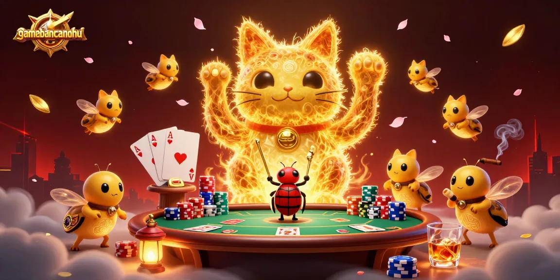 Experience gamebancanohu in a vibrant 3D casino scene filled with winning symbols and excitement.