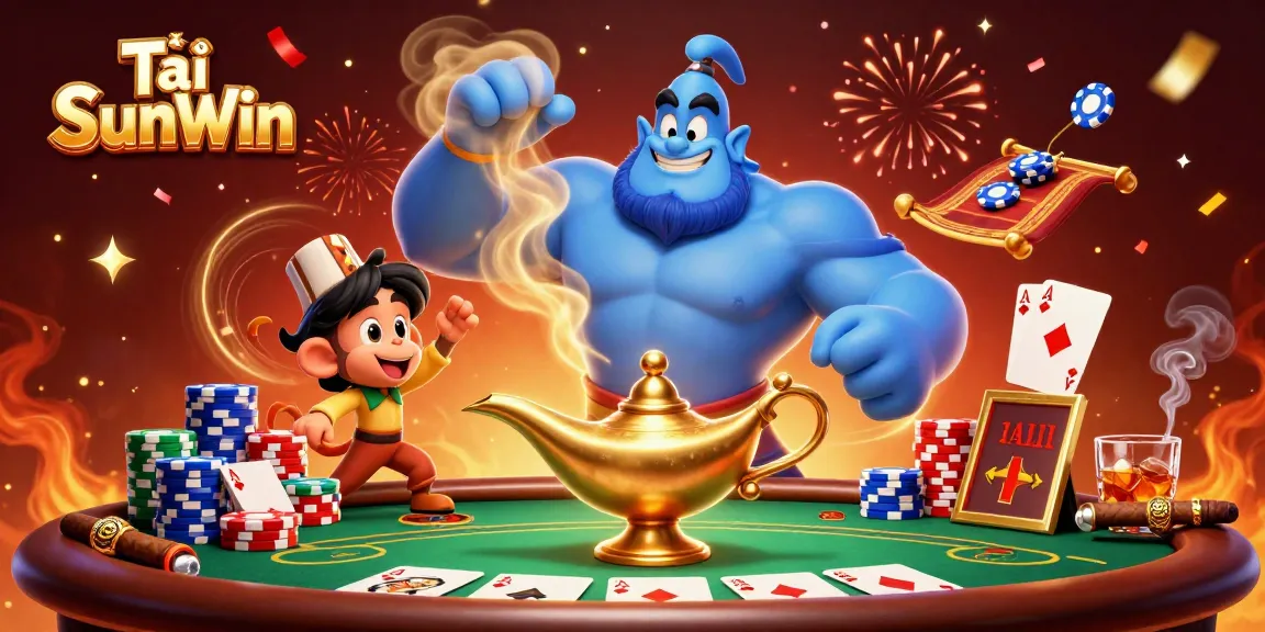Experience the thrill with Tải SunWin, featuring casino elements and vibrant characters in action.