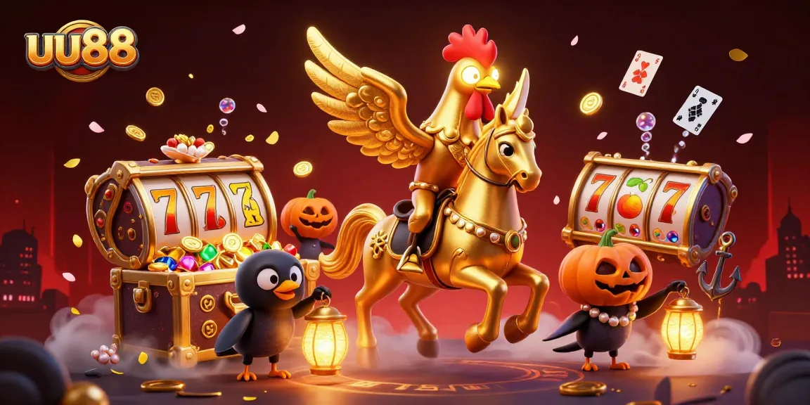Win in the uu88 casino with vibrant 3D characters amidst captivating gaming elements.